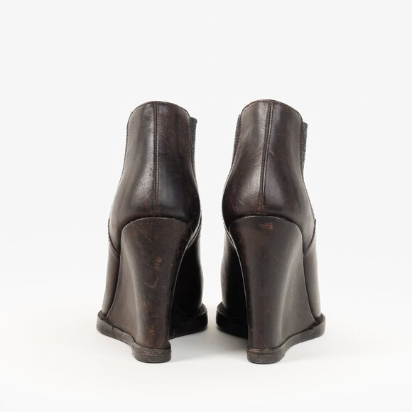 Brunello Cucinelli Leather Grosgrain Trim Chelsea Boots - Picture 3 of 6